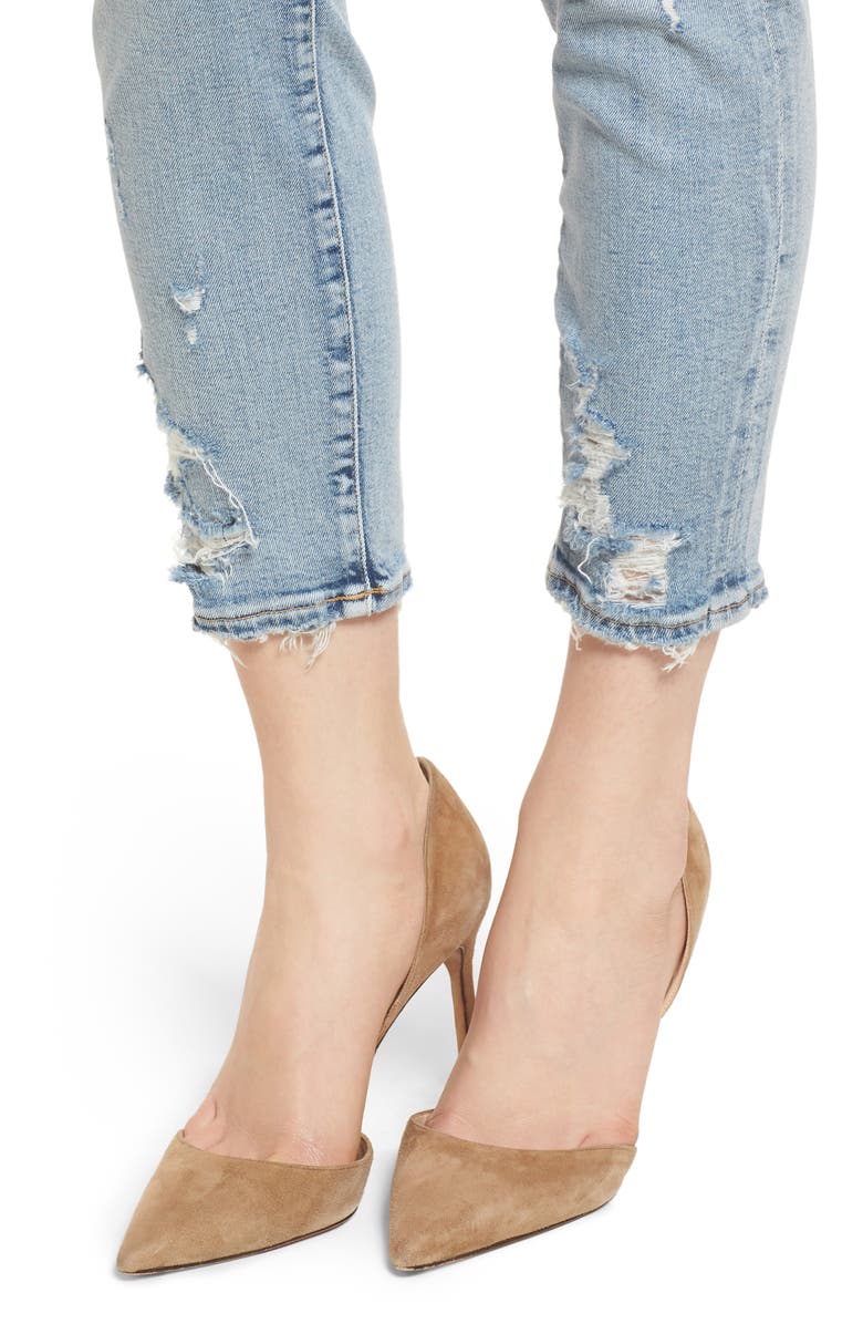 AGOLDE Sophie Distressed High Waist Crop Skinny Jeans, Alternate, color,