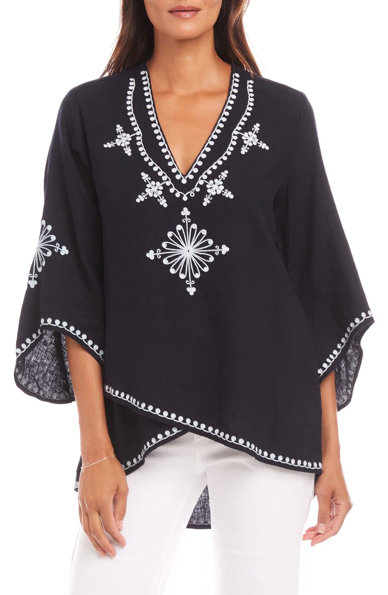 Karen Kane Embroidered Crossover Top, Main, color, 