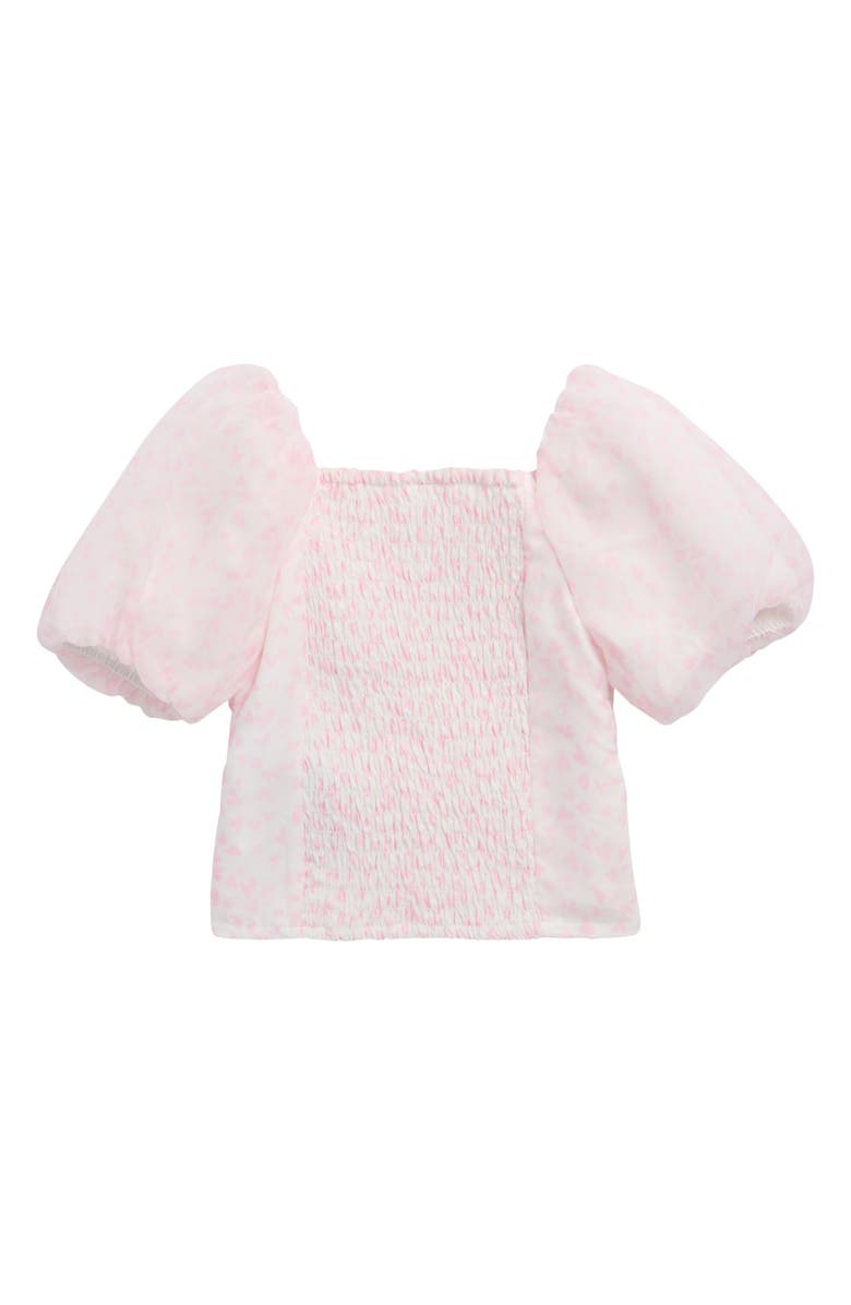 abercrombie kids Kids' Emerson Puff Sleeve Tiered Top, Alternate, color, Cashmere Rose
