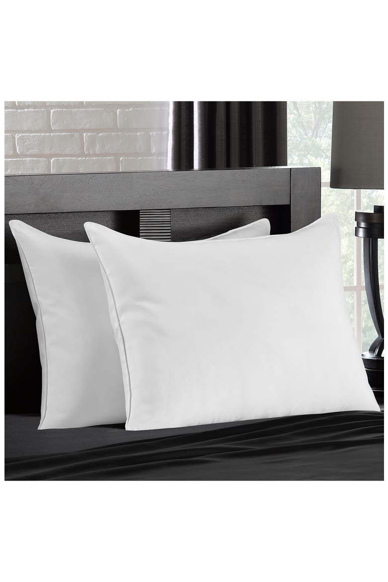 Signature Plush Medium Density Allergy-Resistant Down Alternative Pillow, Set of 2, Alternate, color, WHITE