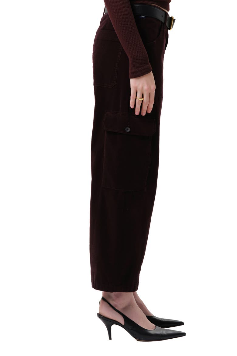 Thassos Twisted Seam Utility Corduroy Wide Leg Pants, Alternate, color, BARRISTER DARK BROWN