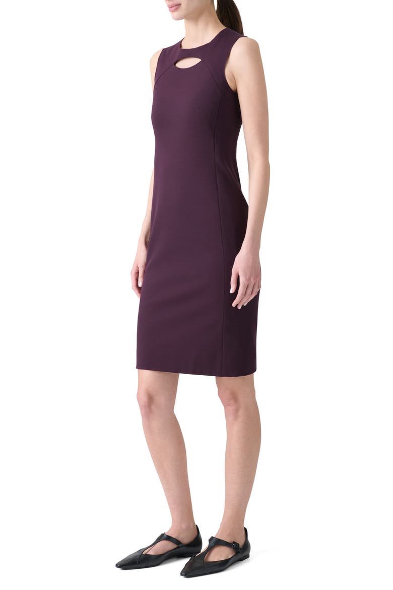 Keyhole Cutout Sleeveless Jersey Sheath Dress, Alternate, color, BLACKBERRY