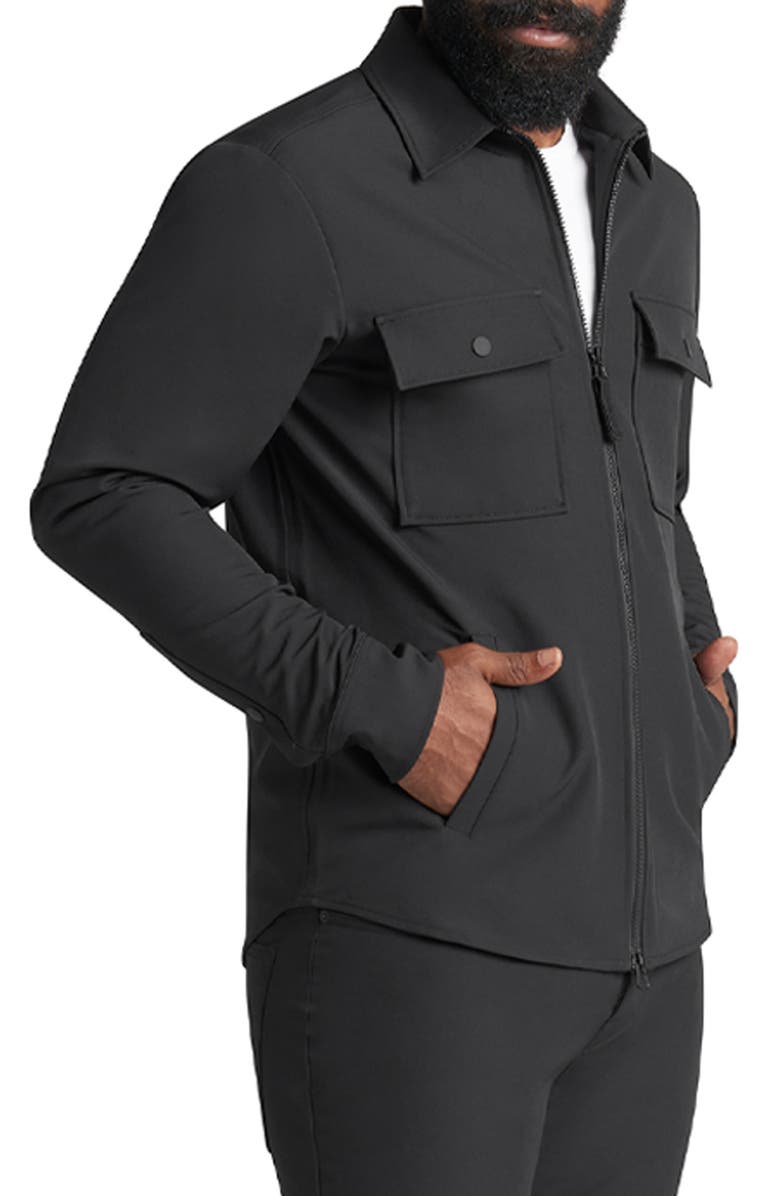 Goodlife Solid Water Repellent Stretch Zip-Up Shirt Jacket, Alternate, color, 