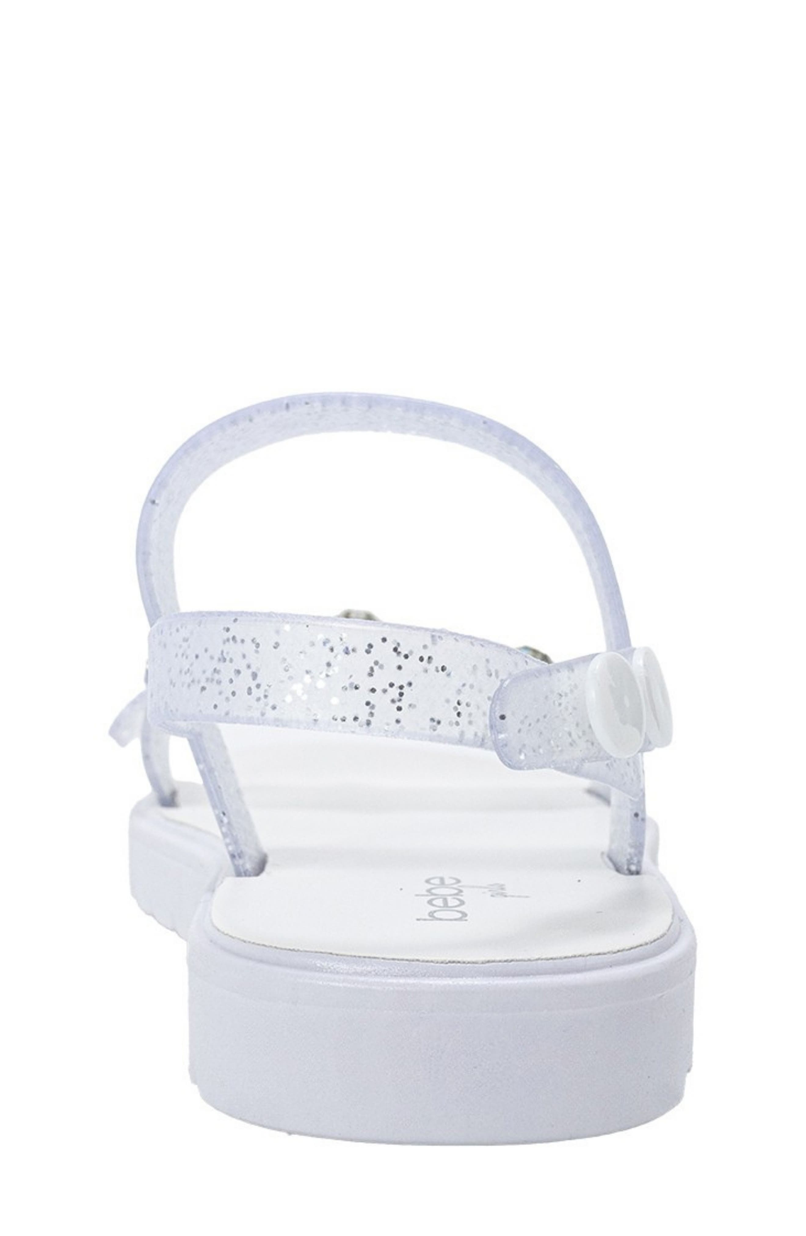 bebe Mimi 3D Flower Sandal, Alternate, color, Clear