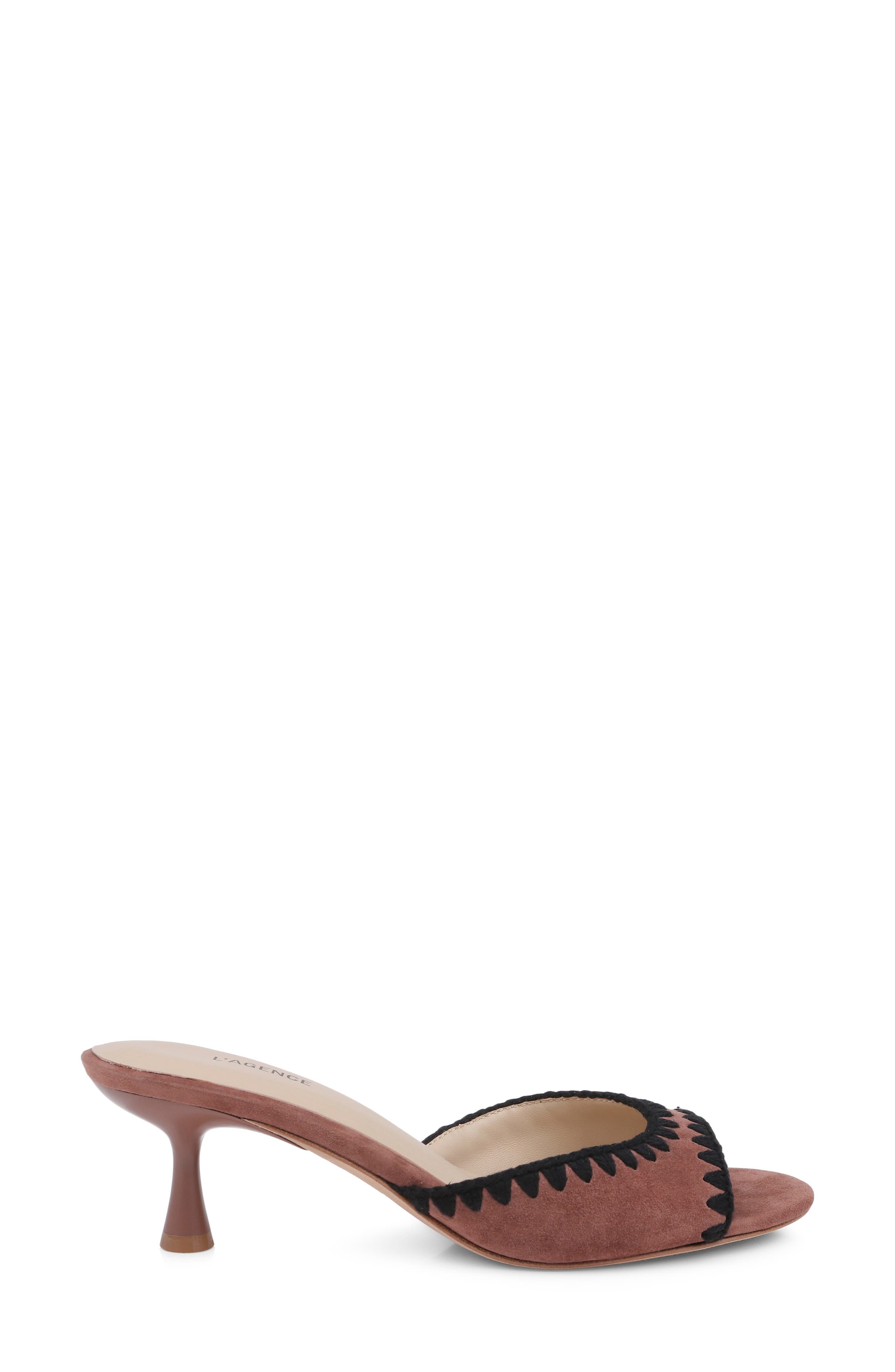 L'AGENCE Lexington Slide Sandal, Alternate, color, Hazel Suede