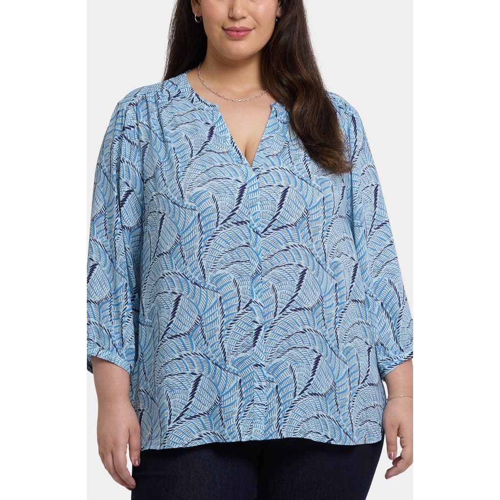 Nydj Plus Size Pintuck V-neck Top