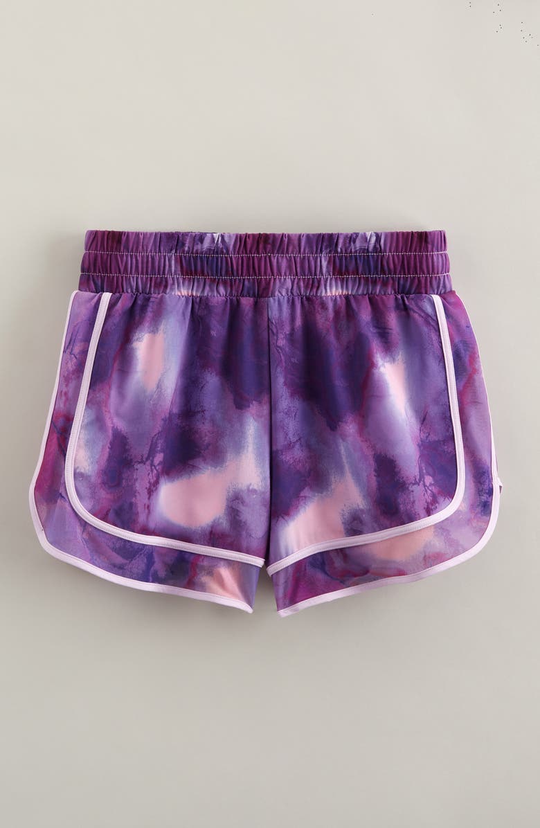 Zella Girl Kids' Rally Print Boxer Shorts, Main, color, Purple League Ombre Blur