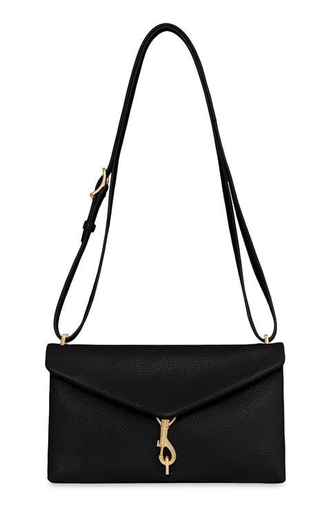Megan Grained Leather East/West Crossbody Bag