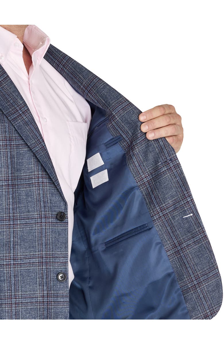 Oak Hill Premium by DXL Big & Tall Glen Plaid Sport Coat, Alternate, color, Blue