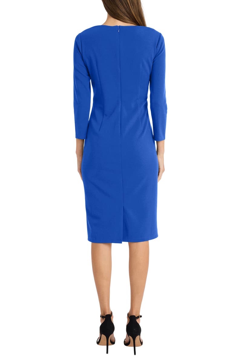 Maggy London Side Pleat Midi Dress, Alternate, color, 