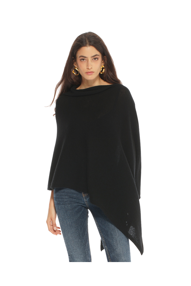 Essential Pure Cashmere Poncho, Main, color, Black