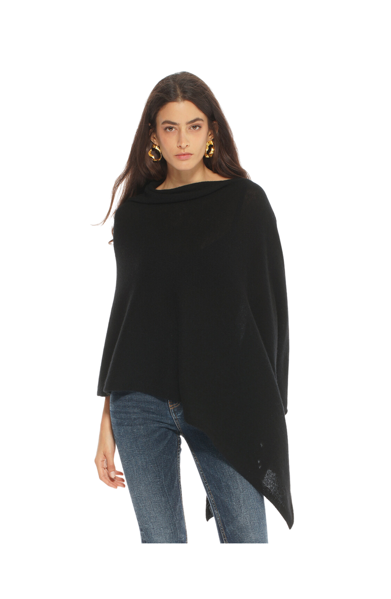Monticelli Cashmere Essential Pure Cashmere Poncho, Main, color, Black