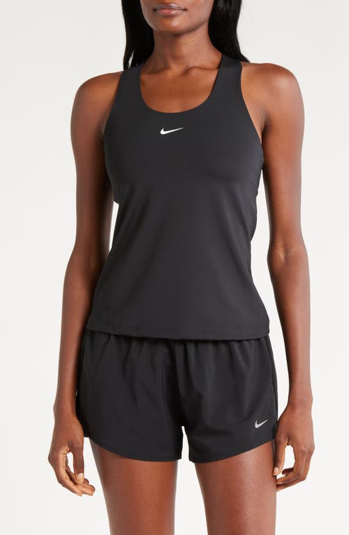 Nike Dri-fit Swoosh Bra Racerback Tank In Black