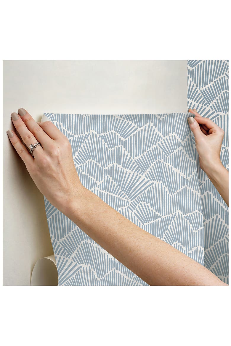 Ridge Valley Peel & Stick Wallpaper, Alternate, color, BLUE