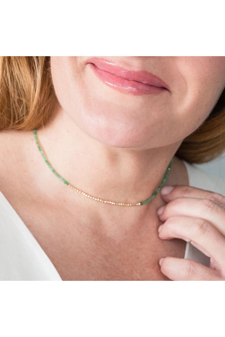 "MINI GLIMMER MIX" ADJUSTABLE CHOKER - CHRYSOPRASE, Alternate, color, GREEN