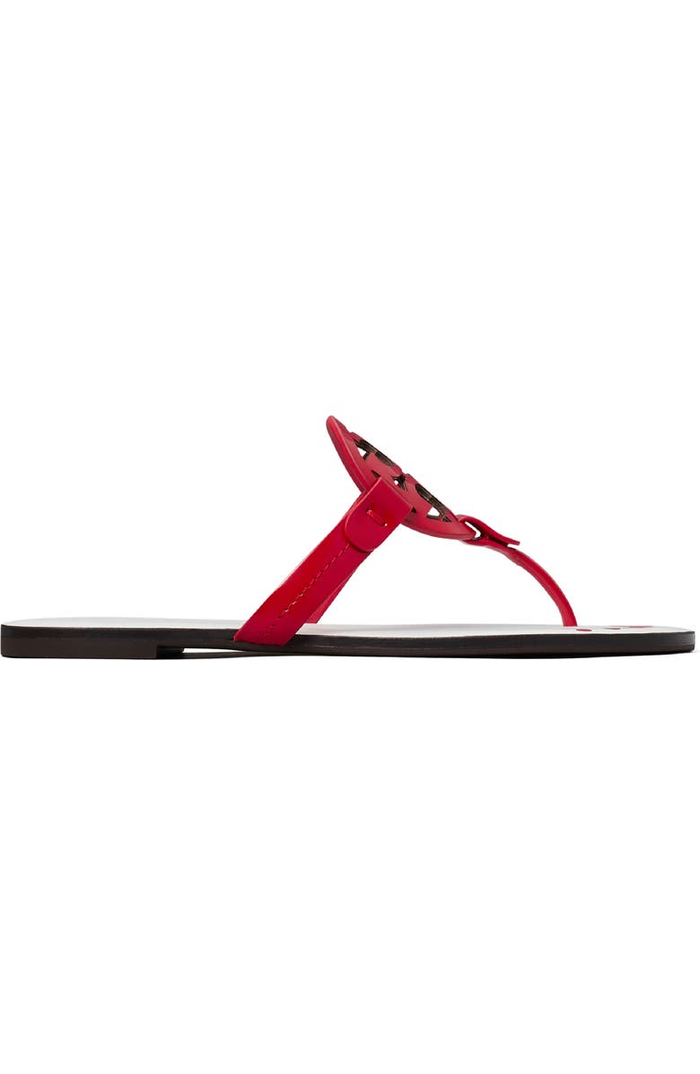 Tory Burch Miller Nail Polish Thong Slide Sandal, Alternate, color, Blaze Red