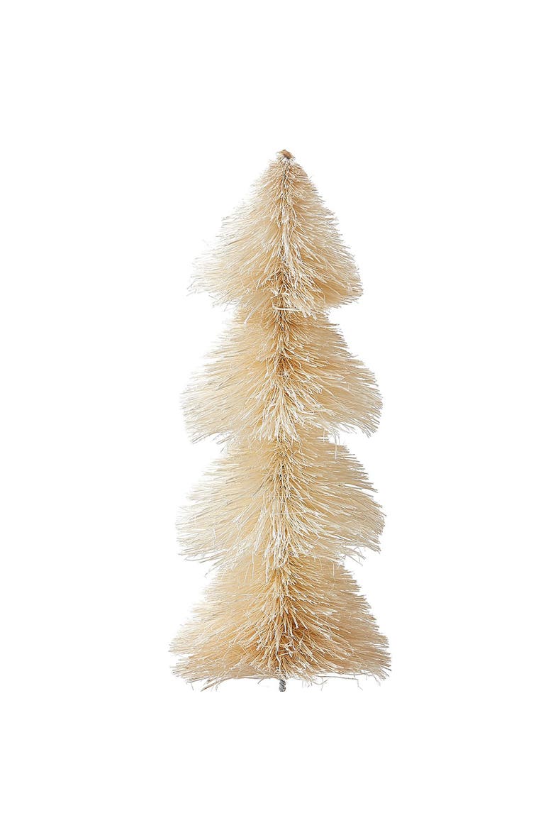 Medium Natural Sisal Tree Decorative Sculpture for Christmas, Alternate, color, White
