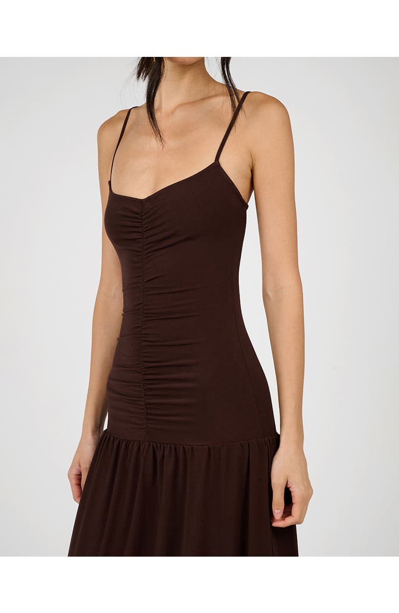 WeWoreWhat Ruched Front Scoop Maxi Dress, Alternate, color, Chesnut