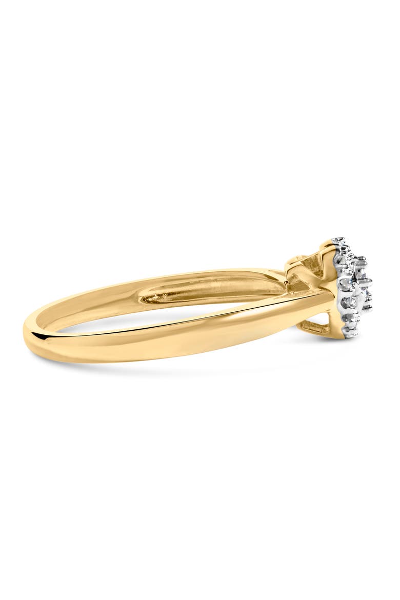 10K Yellow Gold 1/10 Cttw Diamond Heart and Halo Promise Ring, Alternate, color, Yellow Gold