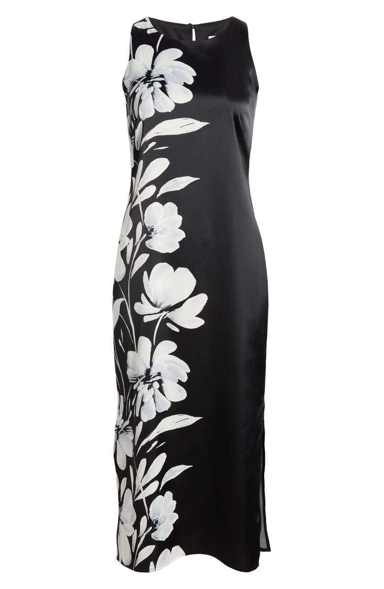 Anne Klein Floral Print Satin Midi Dress, Alternate, color, 