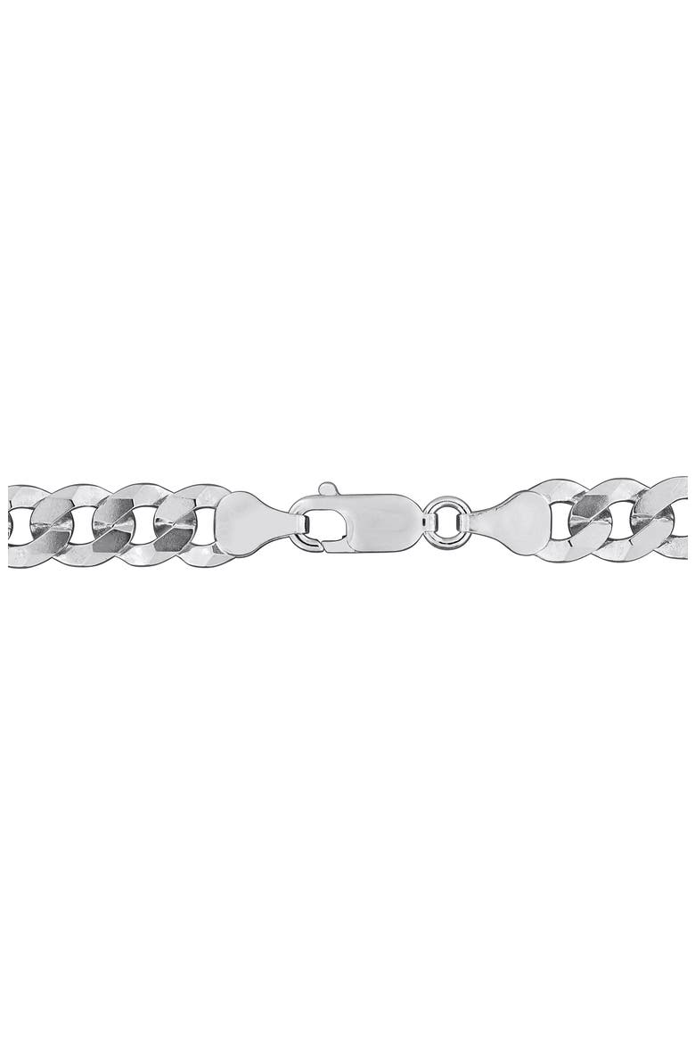 Diamond Cut Curb Chain Bracelet, Alternate, color, SILVER