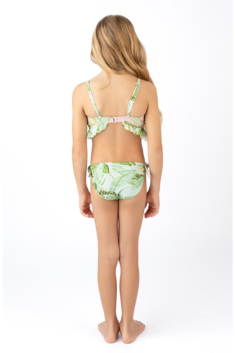 Kids' Cabana Palms Two-Piece Swimsuit, Alternate, color, GREEN MULTI