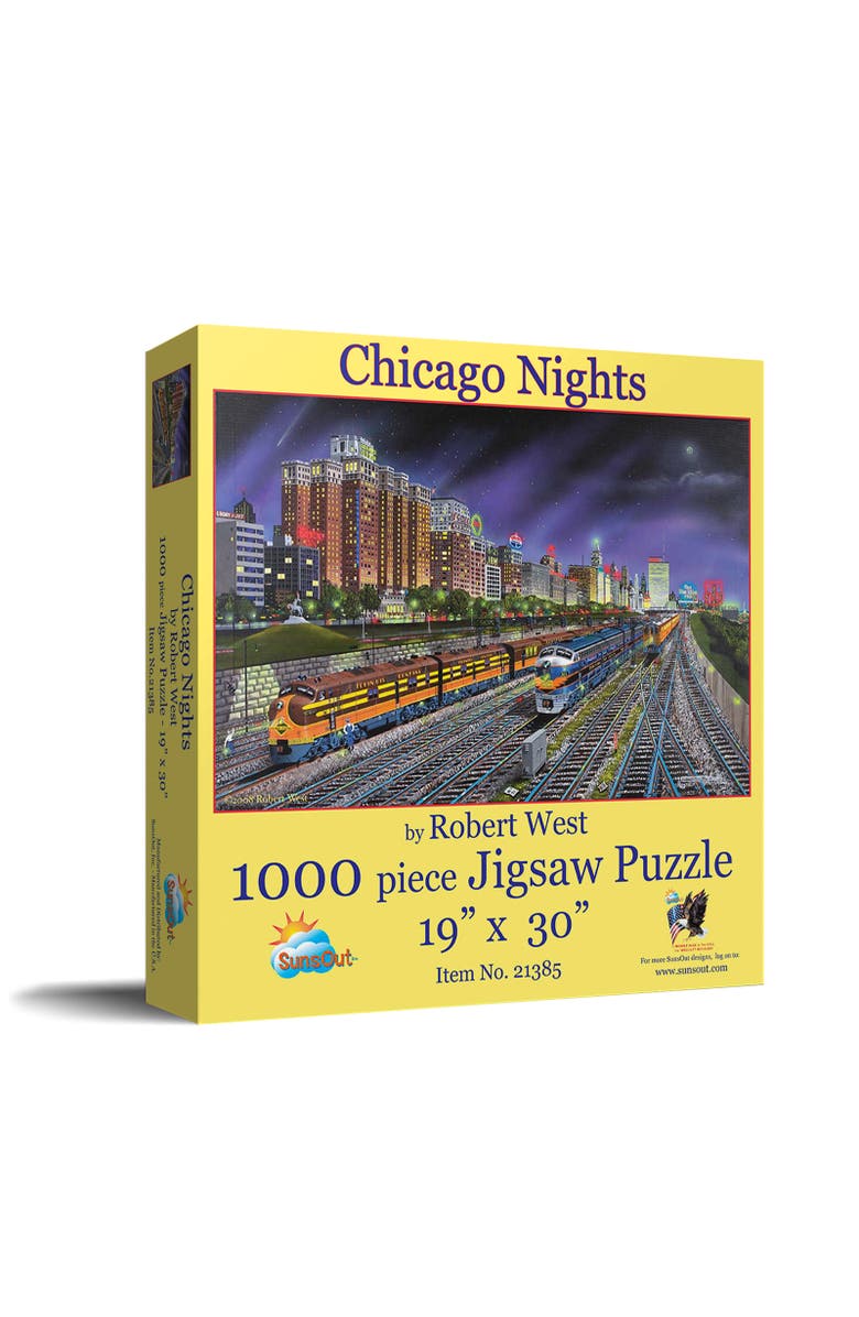 Sunsout Chicago Nights 1000 piece Jigsaw Puzzle for Adults, Main, color, Multicolor