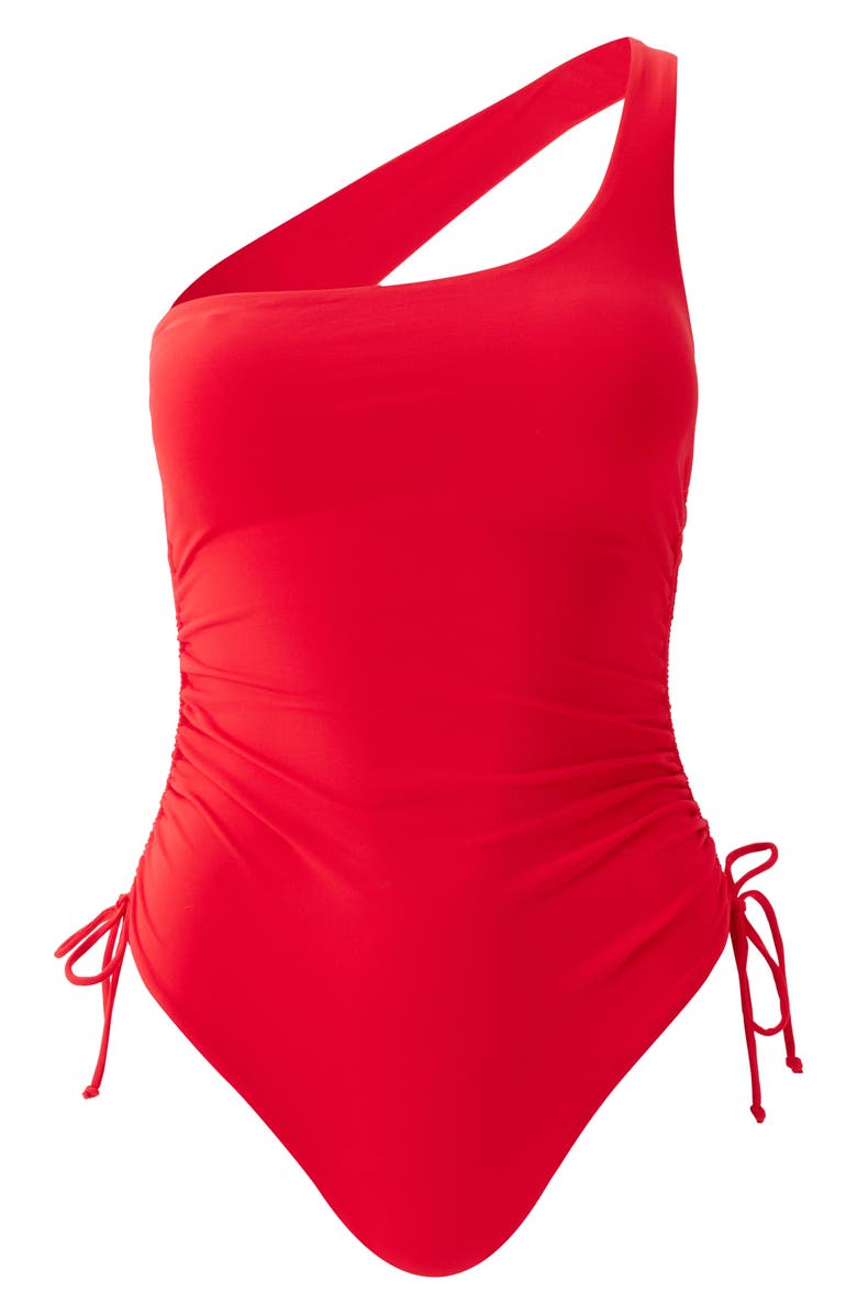 Melissa Odabash Polynesia One-Shoulder One-Piece Swimsuit, Alternate, color, Red