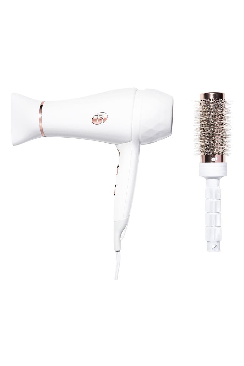 White & Rose Gold Featherweight Luxe 2i Hair Dryer, Main, color, NO COLOR