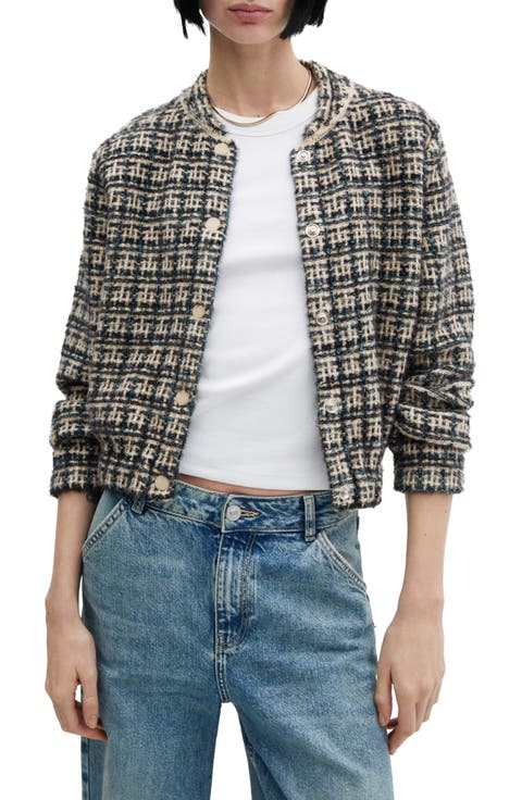 Dolors Tweed Bomber Jacket