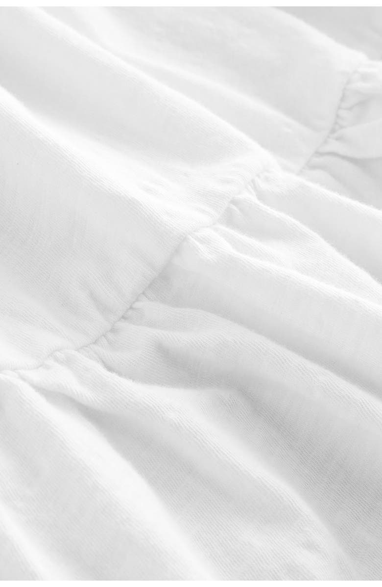 NEXT Embroidered Cotton Jersey Fit & Flare Dress, Alternate, color, White