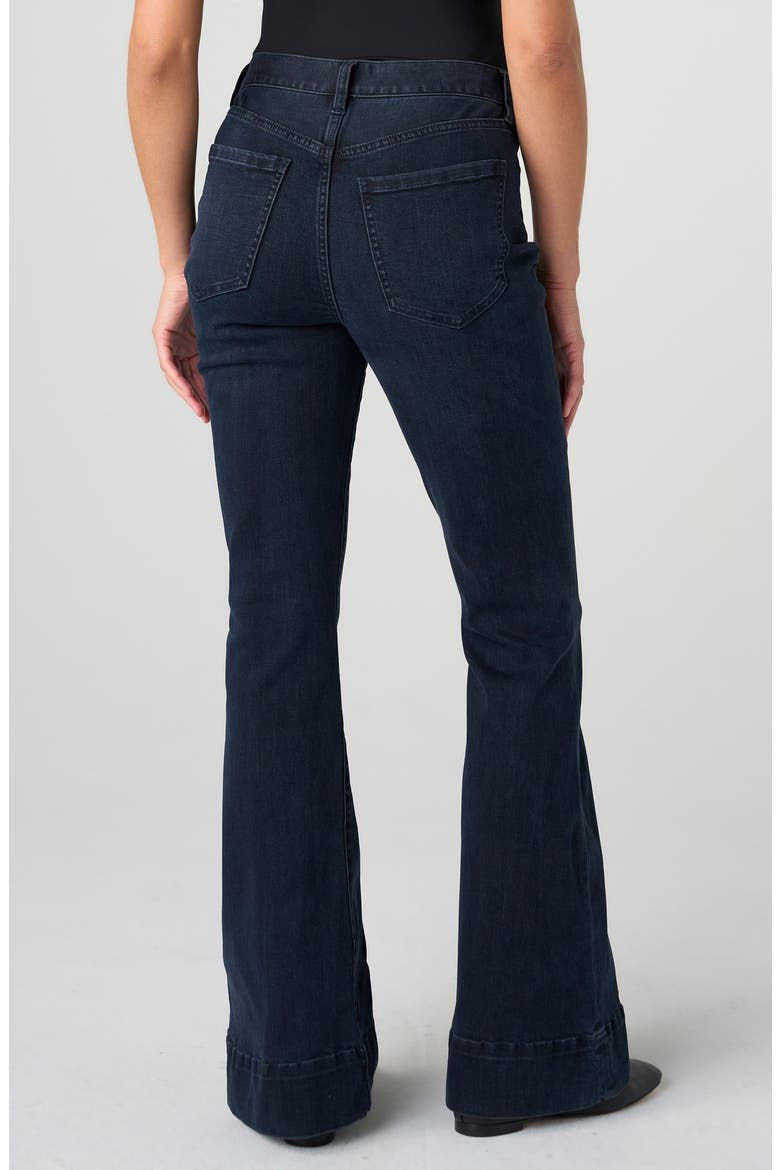 Hannah Patch Pocket Pintuck Flare Jeans, Alternate, color, RAVEN WING