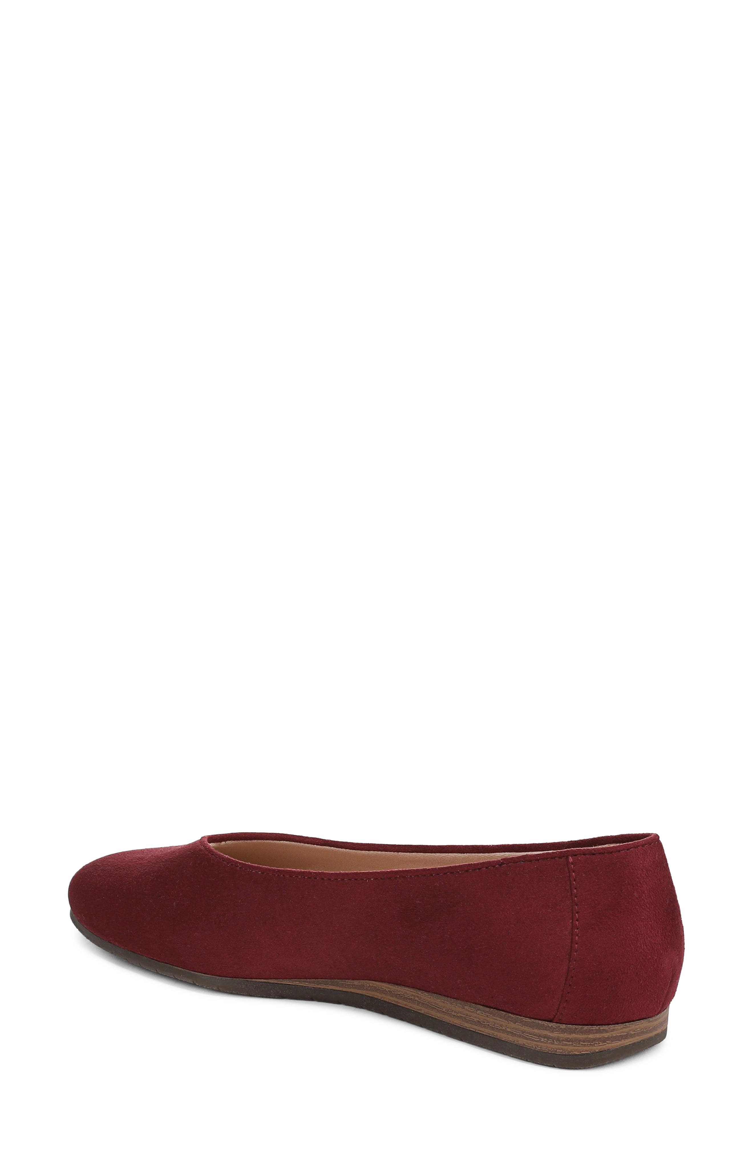 Violet Skimmer Flat, Alternate, color, BURGUNDY MICROSUEDE