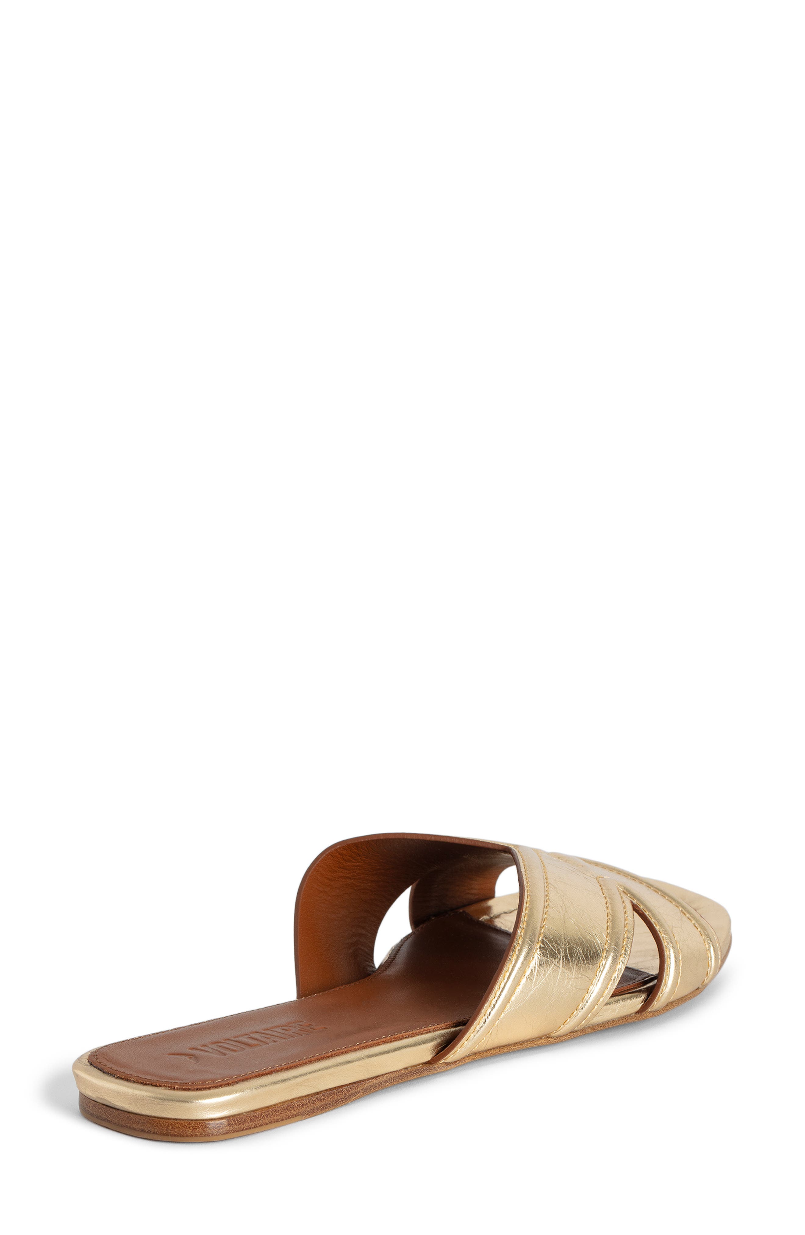 Zadig & Voltaire Azora Metallic Slide Sandal, Alternate, color, Gold