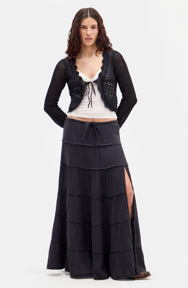 BDG Urban Outfitters Open Stitch Tie Front Cardigan, Alternate, color, 