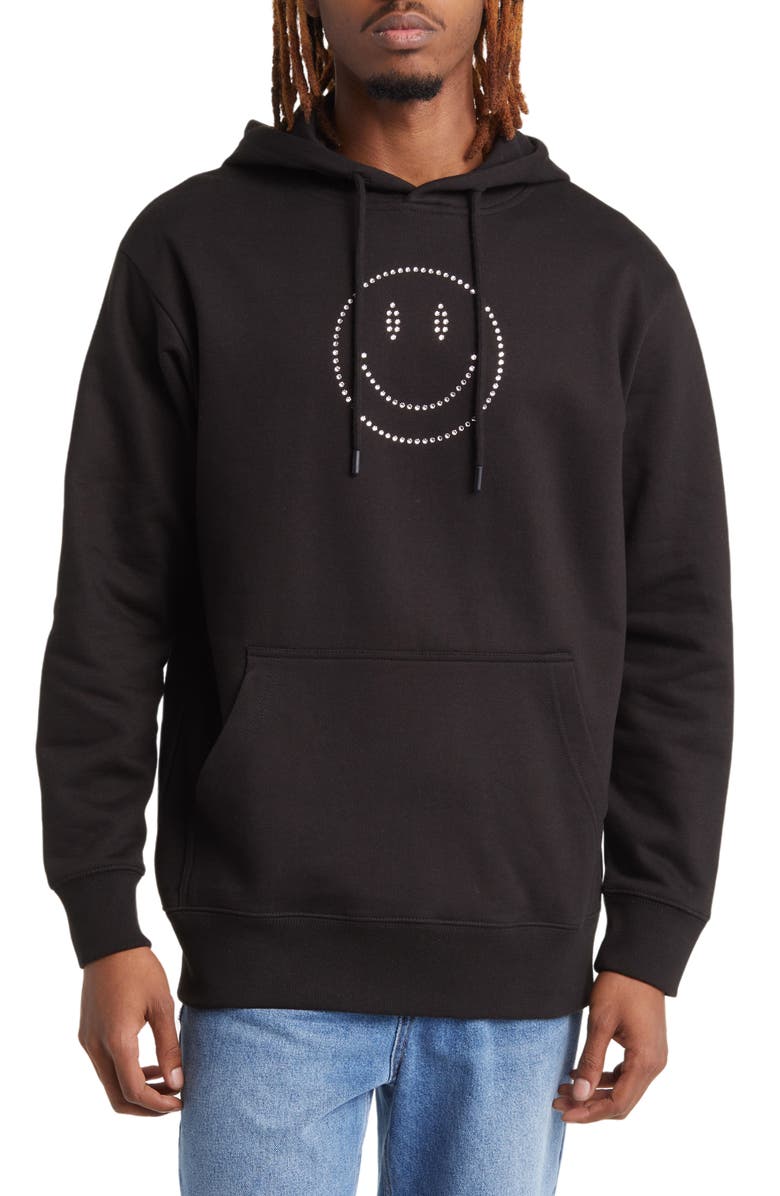 MARKET SMILEY<sup>®</sup> Swarovski<sup>®</sup> Crystal Embellished Cotton Hoodie, Main, color,