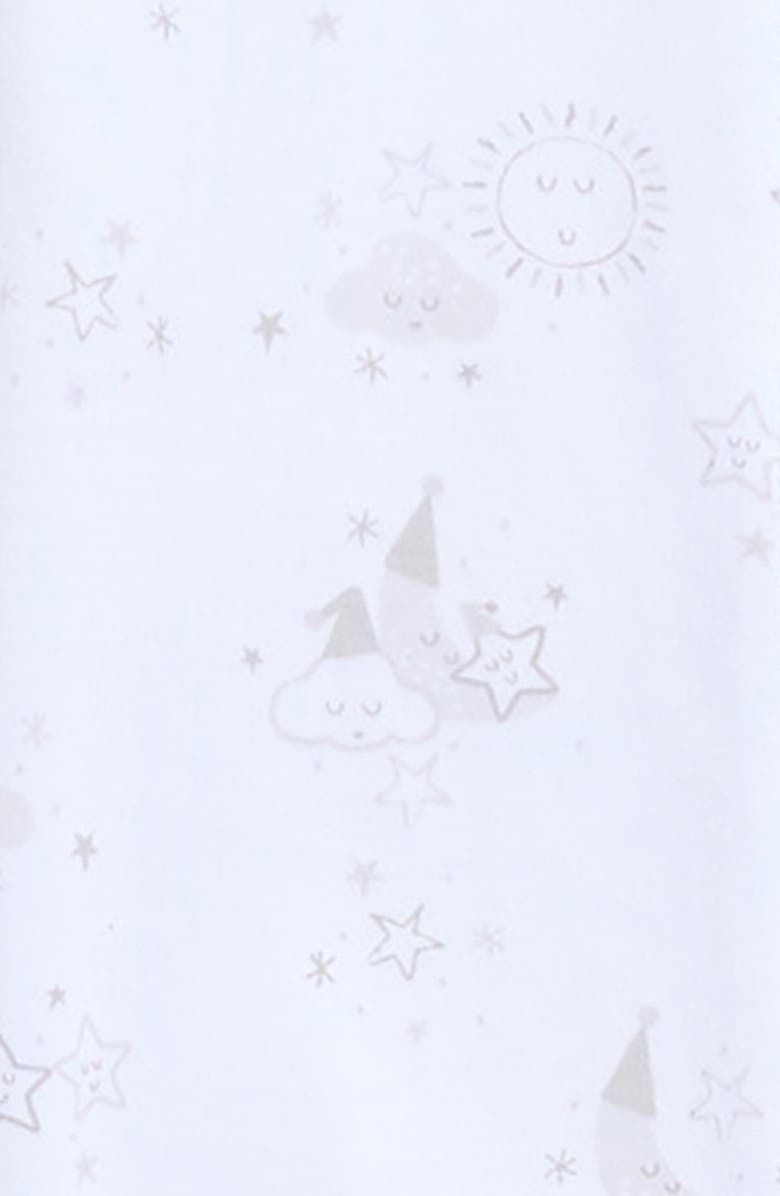 Kissy Kissy Print Pima Cotton Footie, Alternate, color, White/ Silver
