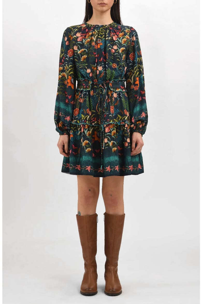 Starlight Long Sleeve Minidress, Main, color, GARDEN REVERIE