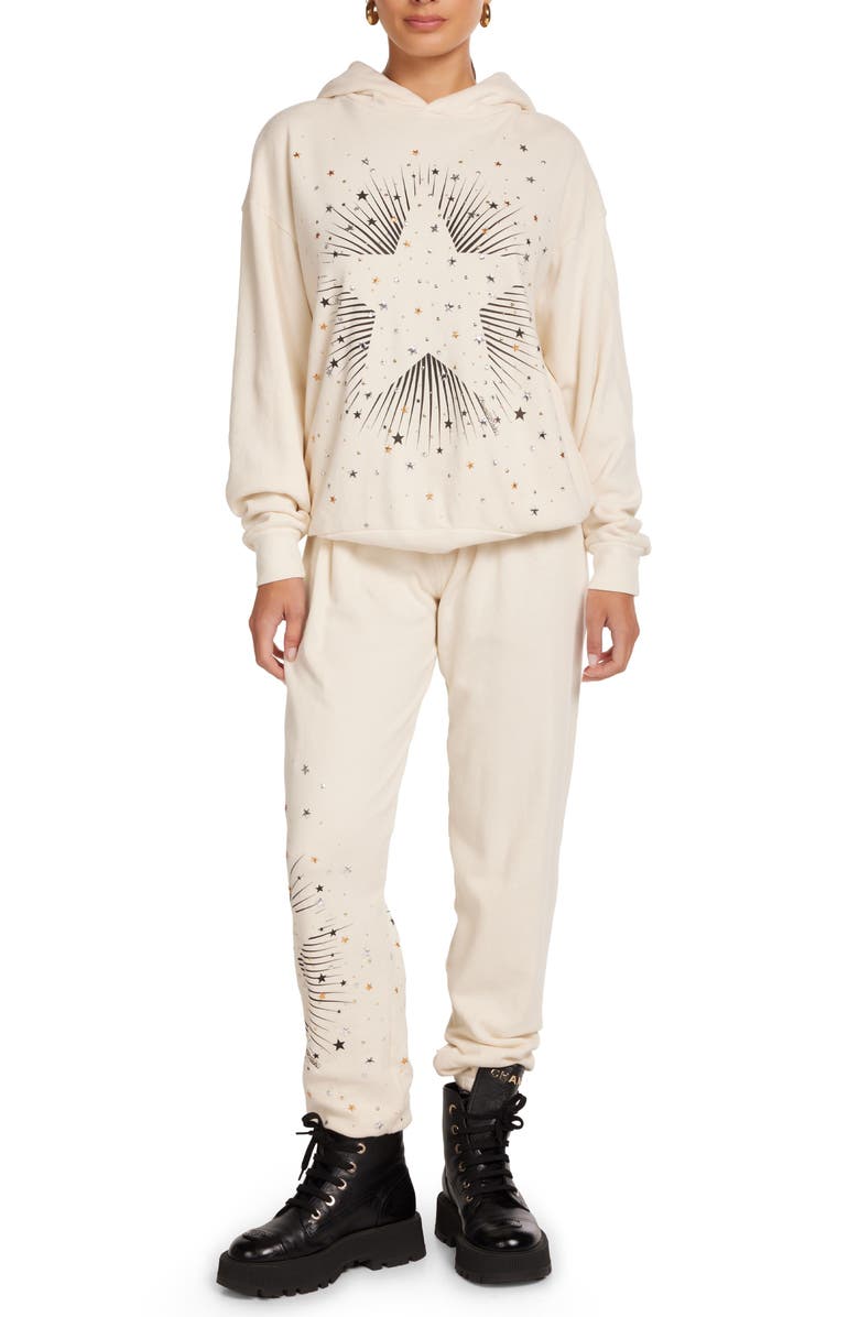 Lauren Moshi Harmony Stud Starburst Hoodie, Alternate, color, Ivory