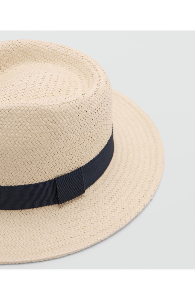 MANGO Straw Fedora, Alternate, color, Ecru