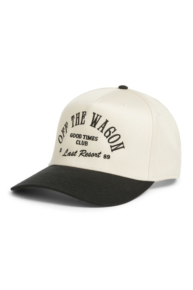Off the Wagon Adjustable Snapback Hat, Main, color, WHITE/ BLACK