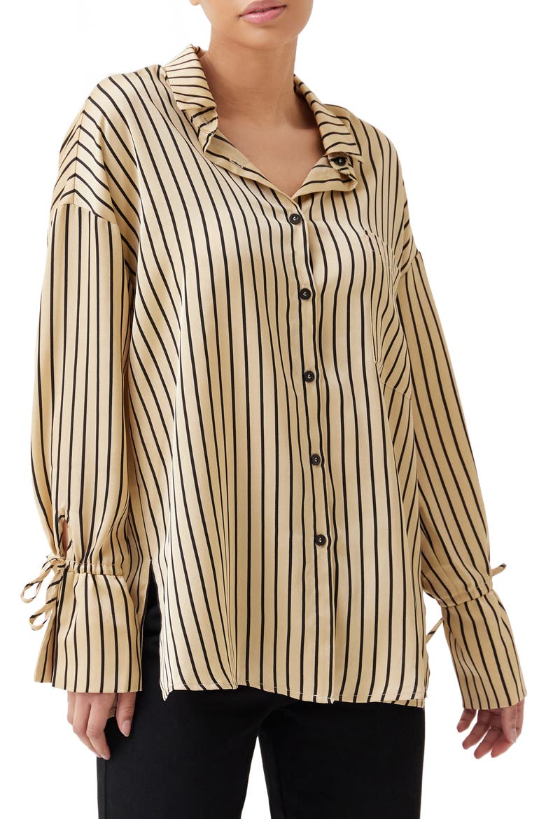 Rodell Stripe Tie Cuff Shirt, Main, color, STRIPE