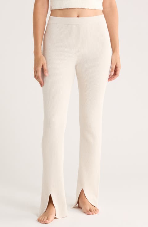 Slim Slit Rib Pajama Pants