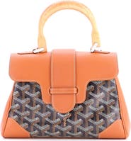 Pre-Owned Goyard Saigon Top Handle Bag Coated Canvas with Leather Mini