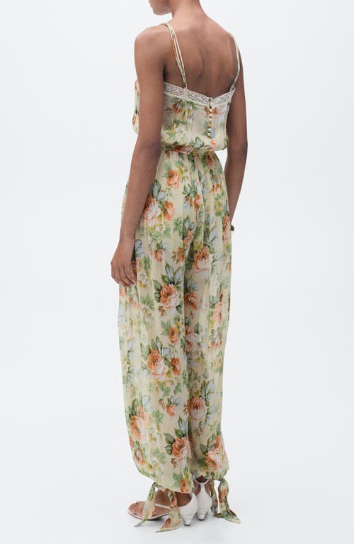 Mango Floral Tie Leg Jumpsuit