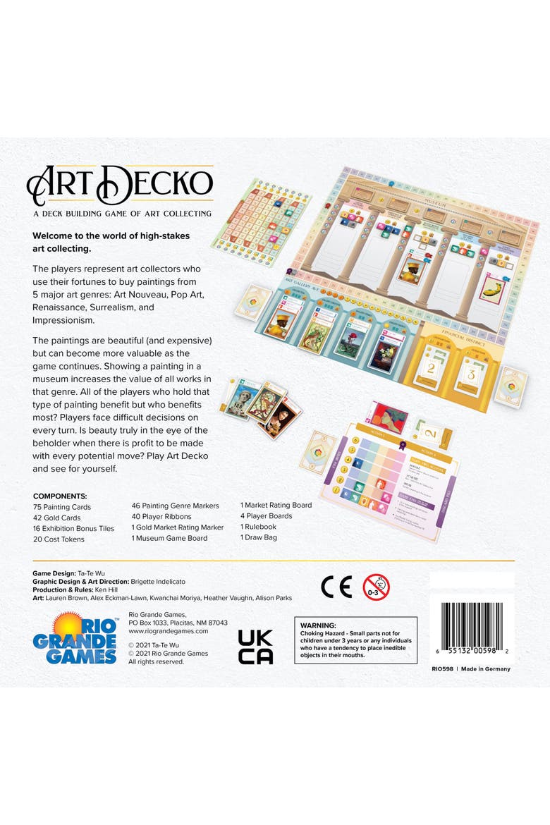 Art Decko, Deck Building Game of Art Collecting, Ages 14+, Alternate, color, Multicolored