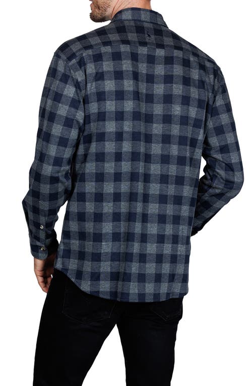 Tailorbyrd Super Soft Plaid Sweater Shirt In Blue