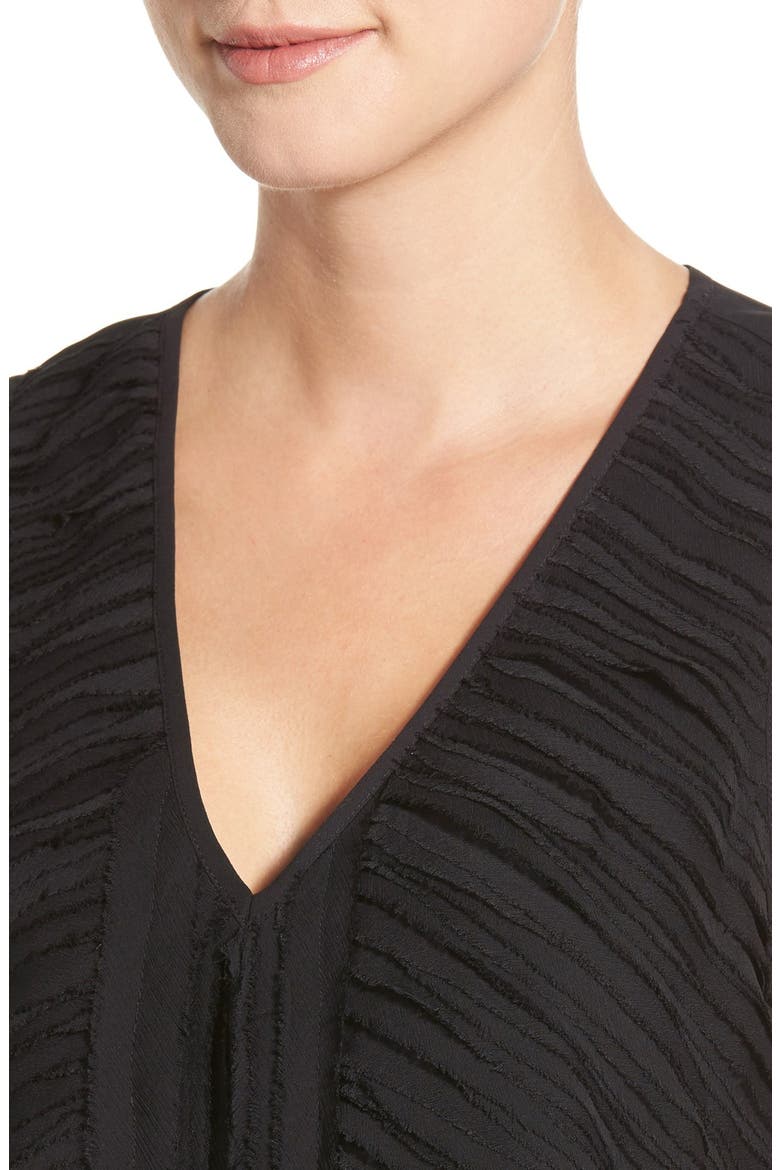 Chiffon Raw Edge Layer Tank, Alternate, color, BLACK
