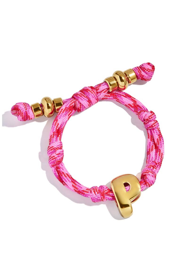Knotty Initial Bracelet, Main, color, HOT PINK/ GOLD