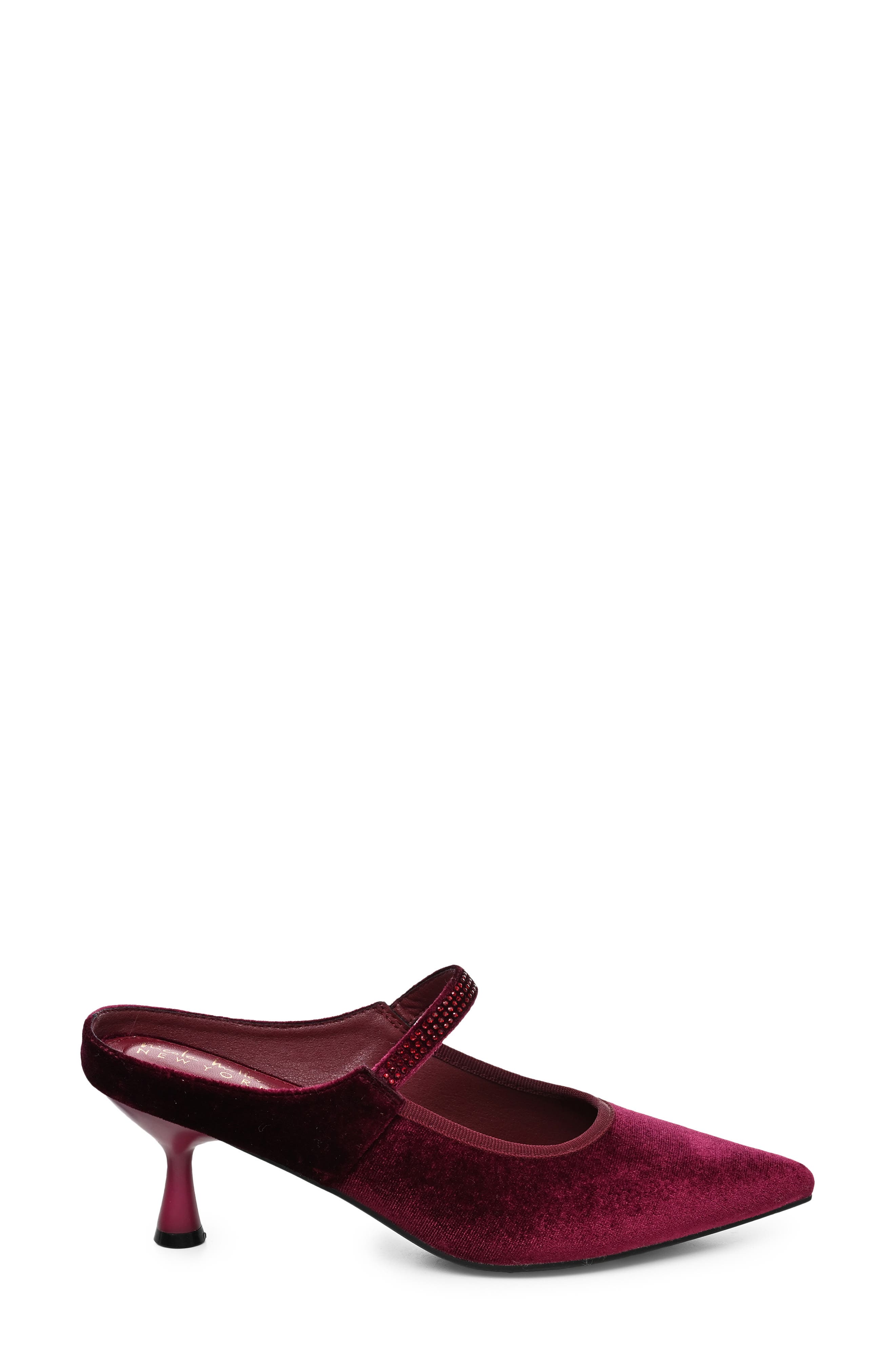 Leslie Pointed Toe Mary Jane Mule, Alternate, color, BURGUNDY VELVET